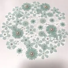 【パステルカラー1】お花　50枚　クラフトパンチ素材　カードやアルバムに