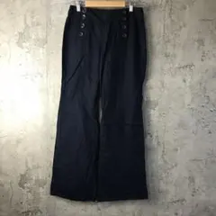 Y890古着　イージーパンツ　ワイドパンツ　紺　無地　90s Y2K
