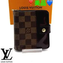 ルイヴィトン ダミエ コンパクト ジップ 二つ折り財布