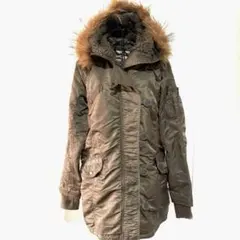 リアルファー　タヌキ　ミリタリーコート モッズコートボア　ダブルジップ　y2k