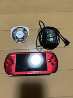 SONY PSP 本体 レッド ACアダプター付き　バッテリーなし