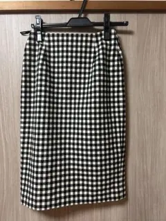 チェック柄タイトスカート ひざ丈