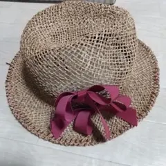 Orient 麦わら帽子 天然草 57cm リボン付き夏レディースのサムネイル