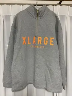 XLARGE グレー ハーフジップ スウェット