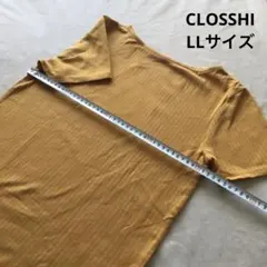 【CLOSSHI】 半袖　Tシャツ リブ素材 LL サイズ　マスタード