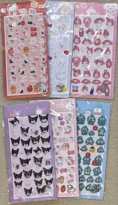 サンリオ キャラクター立体シール 6枚セット 新品未開封②