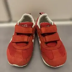 asics キッズ スニーカー レッド ベルクロ　赤　18センチ