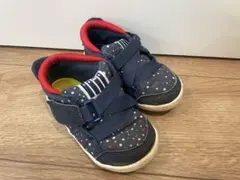 イフミー　ネイビー ドット柄 マジックテープ スニーカー15.0センチ