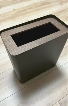 木目調蓋付きゴミ箱 ブラックのサムネイル