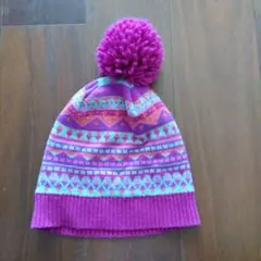 GapKids ニット帽 S/M ピンク 幾何学模様