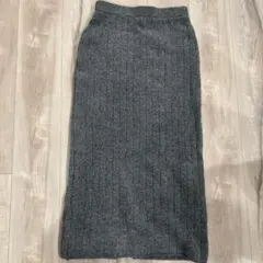 ◻︎最終価格◻︎グレー リブ編み タイトスカート Mサイズ