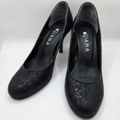 【美品】DIANA ダイアナ 23.5 パンプス ハイヒール ブラック 黒