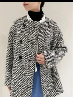 TOMORROWLAND 99,000円 カラーネップツイード バレルコート