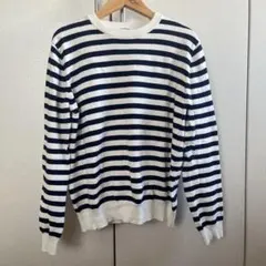 HUMAN WOMAN 長袖ストライプニットセーター