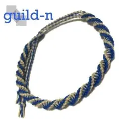guild-n ★ 麻色 瑠璃色 Wツイスト ヘンプ アンクレット ブレスレット