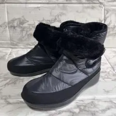 極美品✨ingイングショートスノーブーツファー付きブラックカジュアルブーツL