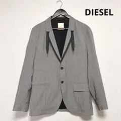 DISEL テーラードジャケット 迷彩裏地 総裏 デザイナーズ ワッペン 