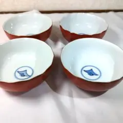有田焼　小鉢　揃皿　4客セット　金縁　赤絵