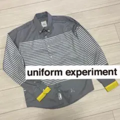uniform experiment■ボーダー カフスライン ボタンダウンシャツのサムネイル