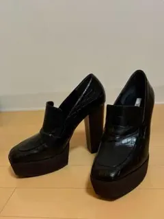 R&E 美脚　クロコ型押し 厚底ローファー 11㎝ヒールのサムネイル