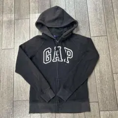 GAP ギャップ ビッグロゴ ジップアップ パーカー ブラック Sサイズ