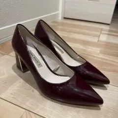 ZARA BASIC バーガンディ ポインテッドトゥパンプス