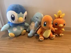 ポケモンぬいぐるみ4点セット　ヒトカゲ　ポッチャマ　ゼニガメ　アチャモ