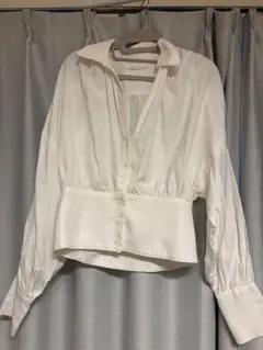 ✨美品✨ダイアグラム ボウタイリボン ギャザーブラウス ピンク 36 