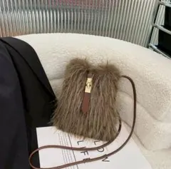 ファー ショルダーバッグ ブラウン ファーバッグ もこもこ