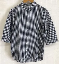 CLOSSHI ギンガムチェック七分袖シャツ Lサイズ