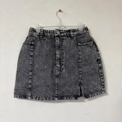 GRL　インパン裏地付きスリットデニムミニスカート