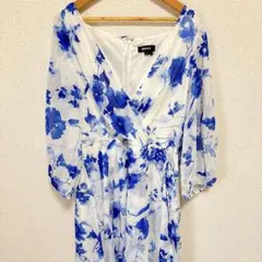 【美品】DKNY ダナキャランニューヨーク 花柄 シフォンワンピース 12