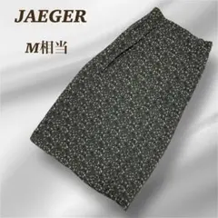 JAEGER ダークグリーン 花柄スカート M相当 レディース