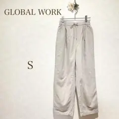 グローバルワーク パンツ　ウエストゴム　綿　麻　カジュアル　イージーパンツ　S