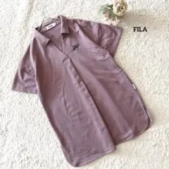 フィラ FILA ポロシャツ M ポリ綿 くすみカラー カジュアル Tシャツ
