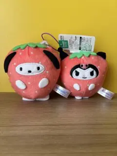 サンリオキャラクターズ　フルーツきぐるみ マスコット　いちご　クロミ　ポチャッコ
