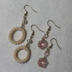 ハンドメイドピアス2点セット