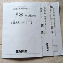 2026年最新】サピックス 入室テスト 新3年生の人気アイテム - メルカリ