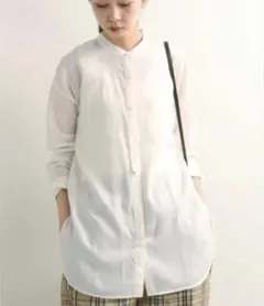 IENA イエナ キュプラ　長袖ブラウス　白