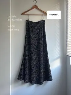 todayful dot flare skirt 36