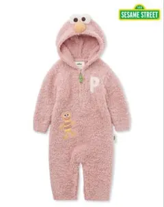 美品・ジェラートピケ 【SESAME STREET】 エルモ ロンパース