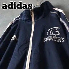 【★adidas×スパルタンズ】刺繍 2XL程度 ネイビー トラックジャケット