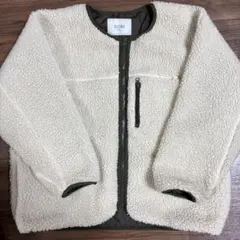 ⑨ スローブイエナ　ボアフリース　ノーカラージャケット　ブルゾン フルジップ