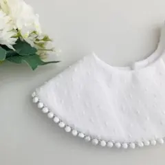 ［No.261］ハンドメイド　まんまるスタイ　つぶつぶレース　ユキ