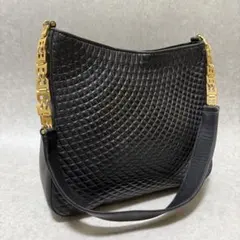 【BALLY】ショルダーバッグ　Bロゴ　ゴールド金具　チェーン　キルティング