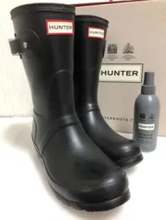 超‼︎目玉商品‼︎大人気HUNTERレインブーツ・黒「ラバーバッファ付き」23.5㎝のサムネイル