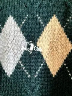 Polo Club アーガイルニットセーター ダークグリーン