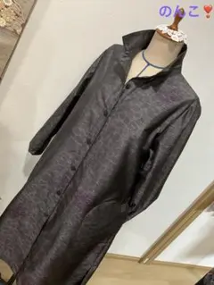 ②着物リメイク❣️ 躾付き大島紬着物からシャツカラーコート❣️