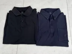 ユニクロ ポロシャツ 2着セット メンズ サイズL 黒 紺