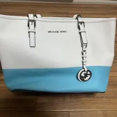 MICHAEL KORS ホワイトブルートートバッグ